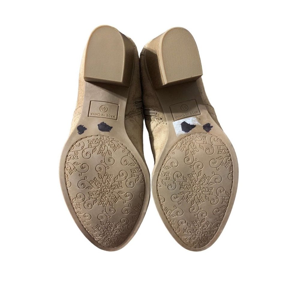 Beige Women’s Georgia Zippered Block heeled booties shoes Size 6.5 EUC - Picture 4 of 5